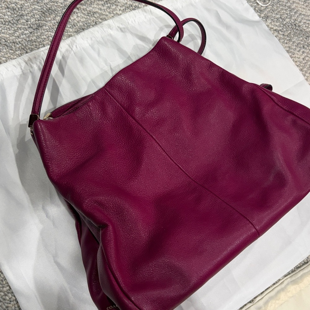 Coach Magenta Leather Tote Bag